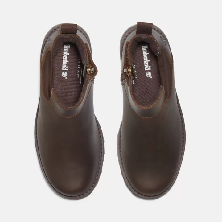 Courma Kid Chelsea Boot for Youth in Dark Brown