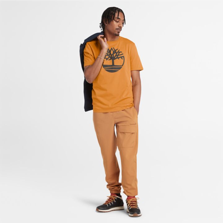 Kennebec River Tree Logo T-Shirt for Men in Yellow