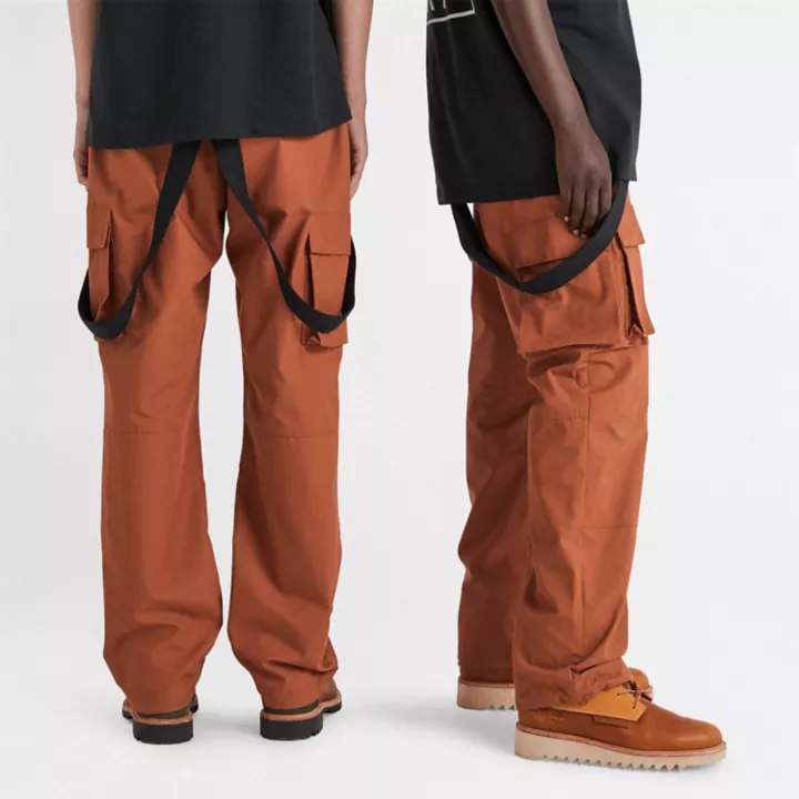 Timberland x Nina Chanel Abney Suspender Joggers in Brown