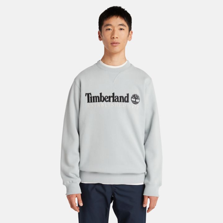 Est. 1973 Logo Crew Sweatshirt for Men in Grey