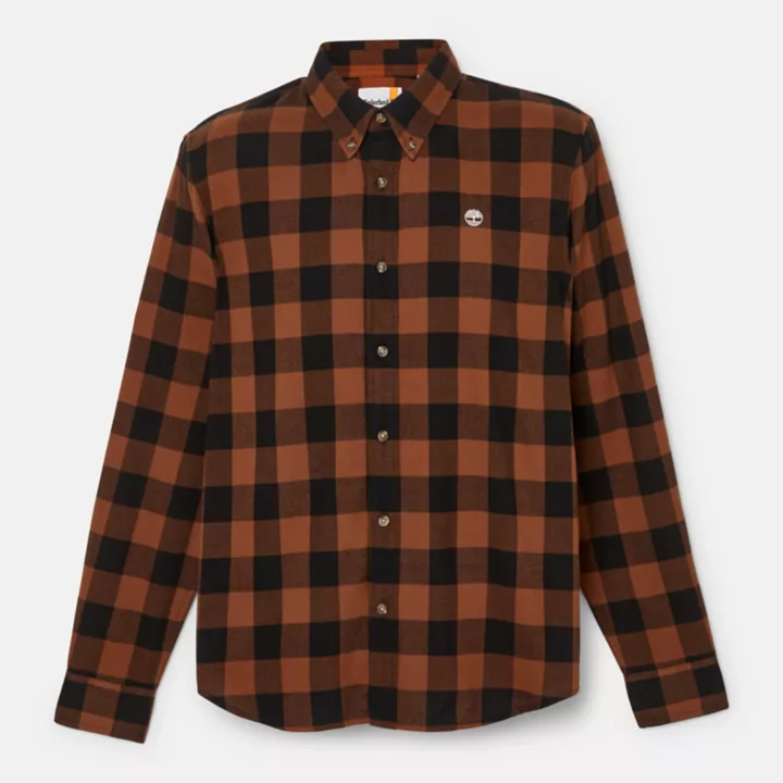 Mascoma River Long-Sleeve Check Shirt for Men in Brown