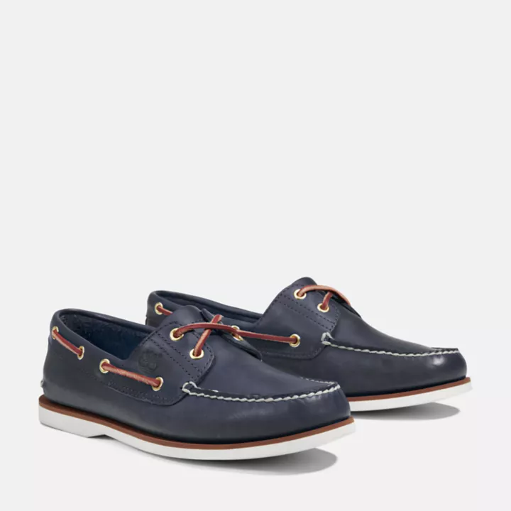 Classic Two-Eye Boat Shoe for Men in Blue