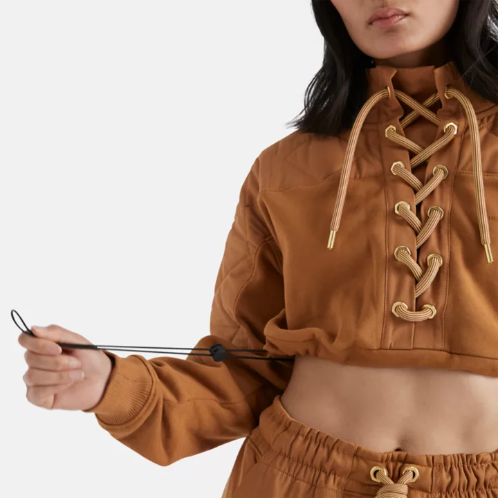 Timberland x Humberto Leon Cropped Sweatshirt for Women in Dark Yellow