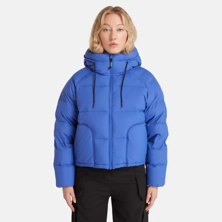 Recycled Down Puffer Jacket for Women in Blue