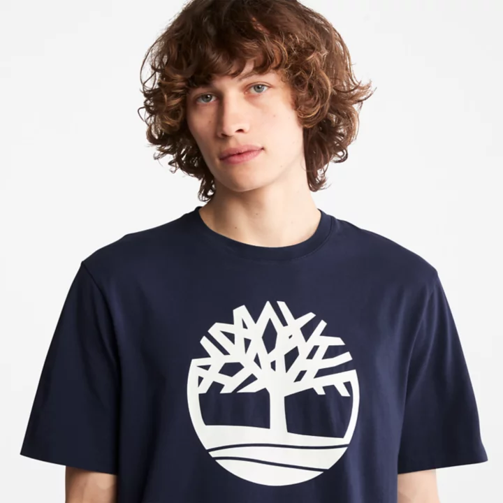 Kennebec River Tree Logo T-Shirt for Men in Navy