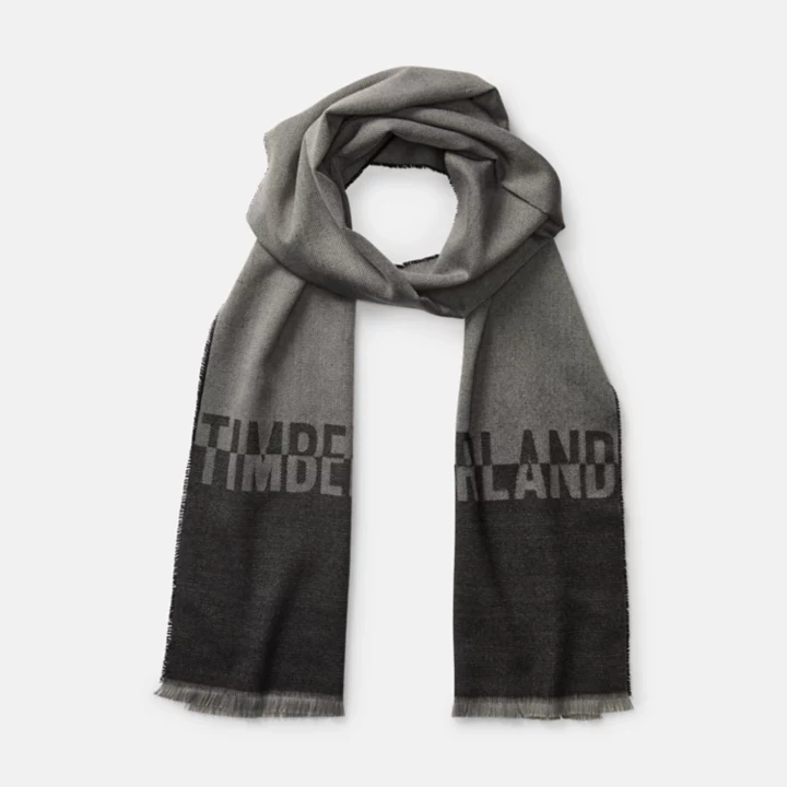 Split Colour Logo Scarf for Men in Light Grey