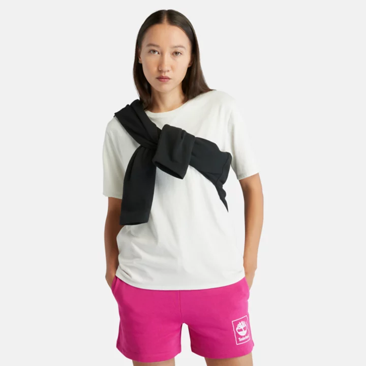 Embroidered Logo T-Shirt for Women in White