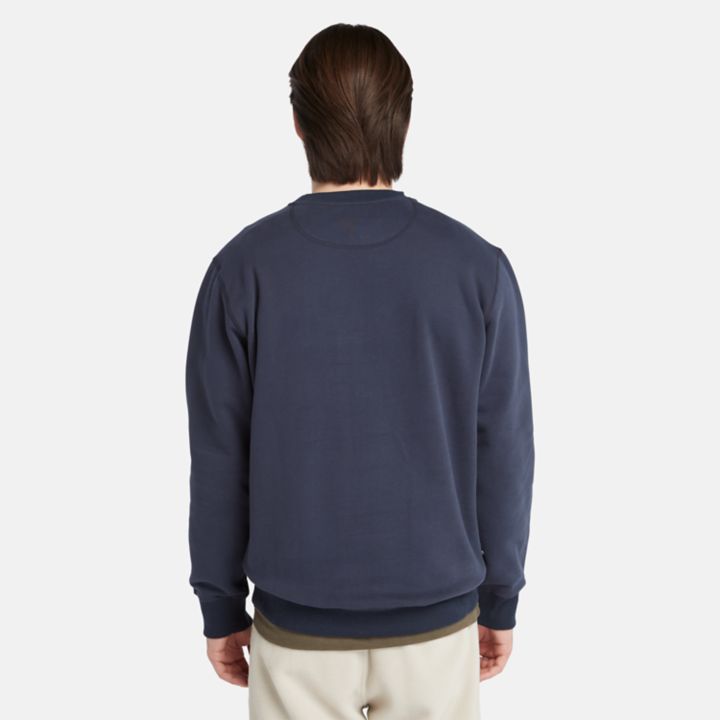 Est. 1973 Logo Crew Sweatshirt for Men in Navy
