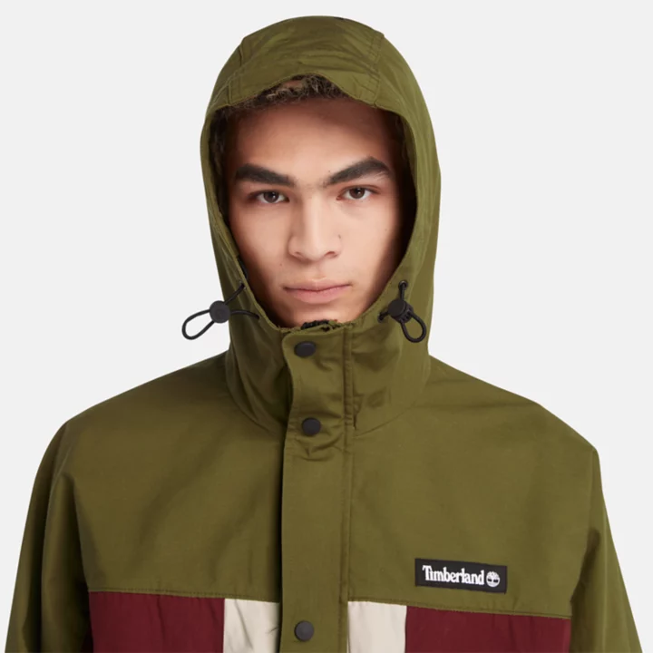 Water Repellent Anorak Jacket for Men in Green