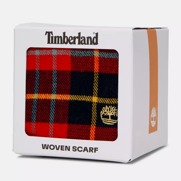Cape Neddick Check Scarf with Gift Box for Men in Red
