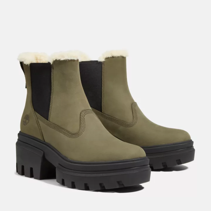 Everleigh Warm Lined Chelsea Boot for Women in Dark Green