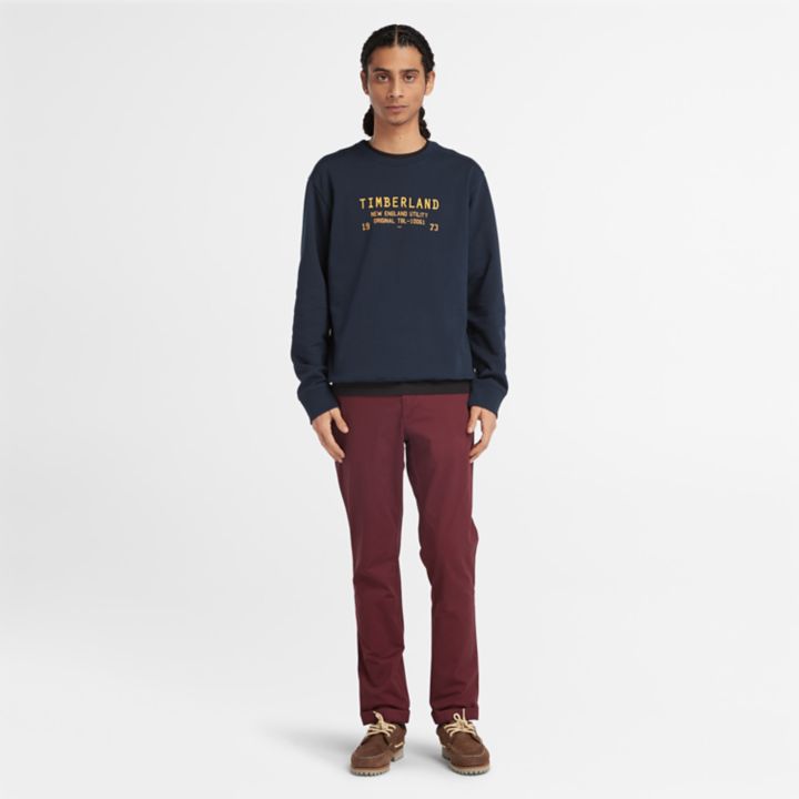 Utility Crewneck Sweatshirt for Men in Navy