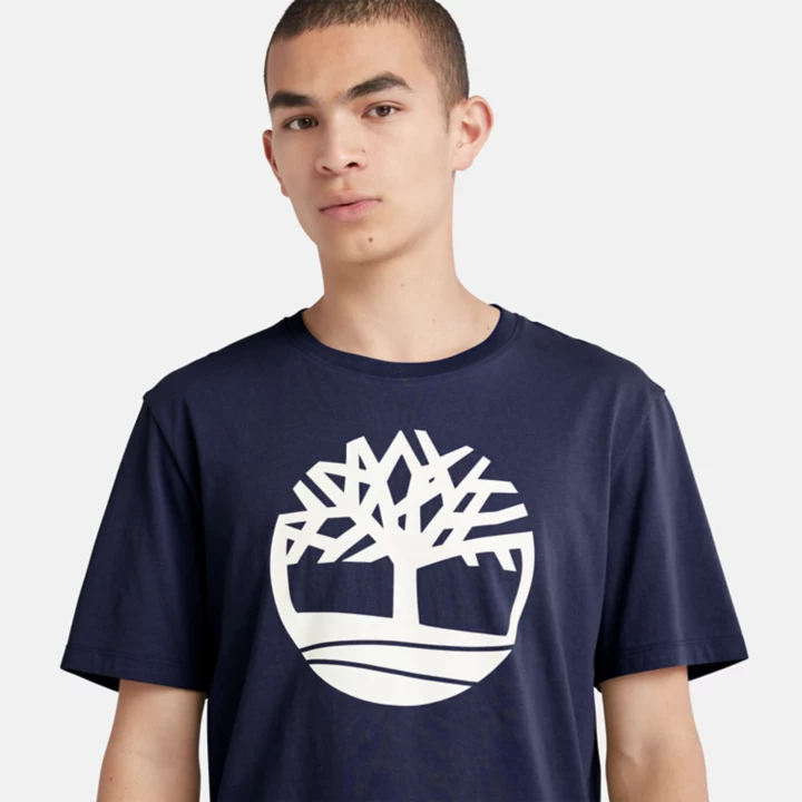 Kennebec River Tree Logo T-Shirt for Men in Navy