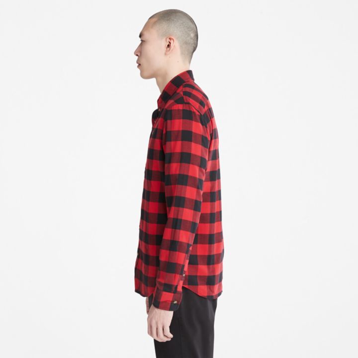 Mascoma River Long-Sleeve Check Shirt for Men in Red