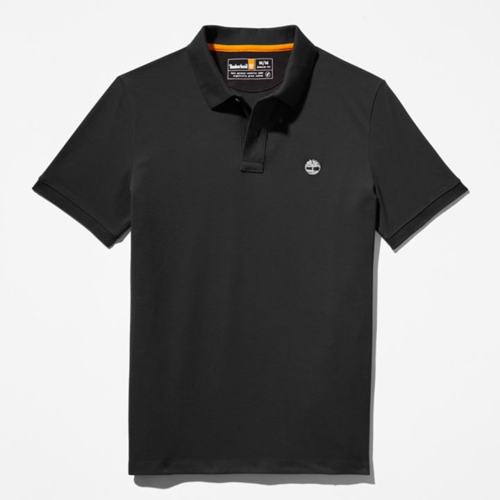 Millers River Pique Polo Shirt for Men in Black