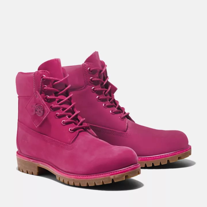 Timberland 50th Edition Premium 6-Inch Boot imperméables pour homme en rose foncé