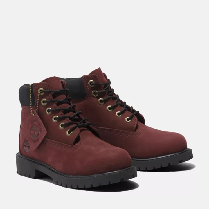 Timberland Premium 6 Inch Boot for Junior in Burgundy