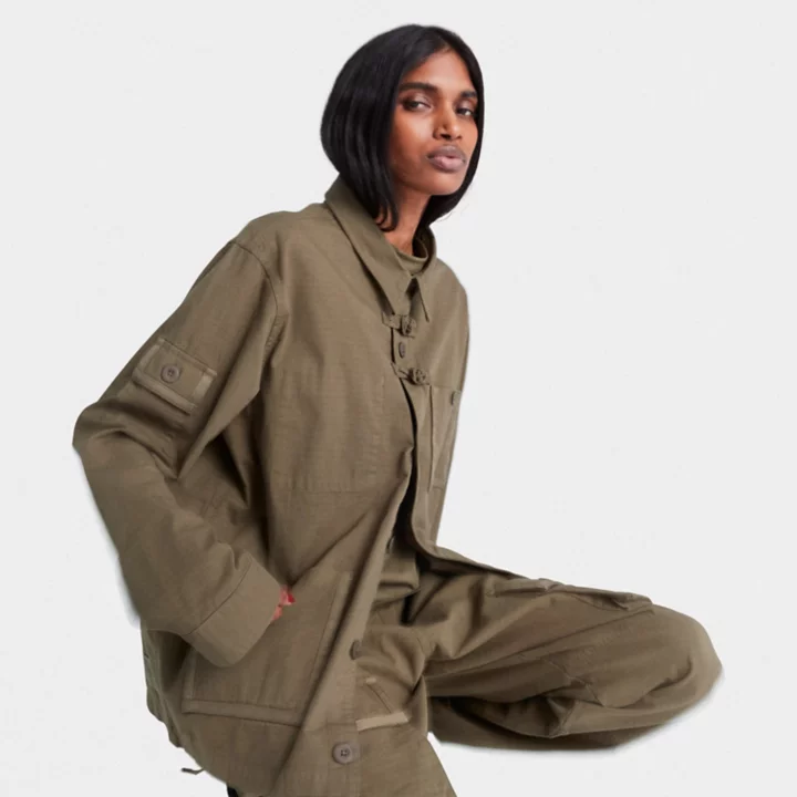 All Gender Timberland x Edison Chen Future73 Overshirt in Dark Green