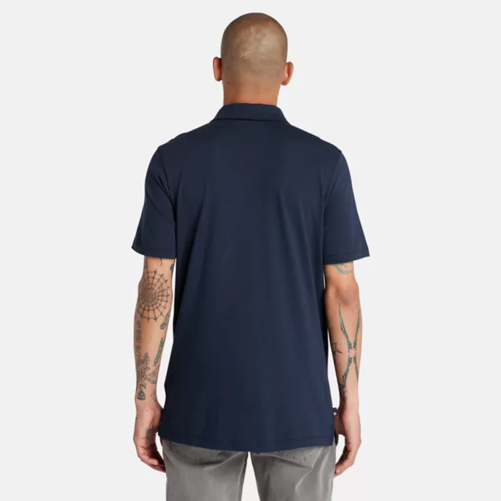 Logo Polo With Refibra Technology for Men in Navy