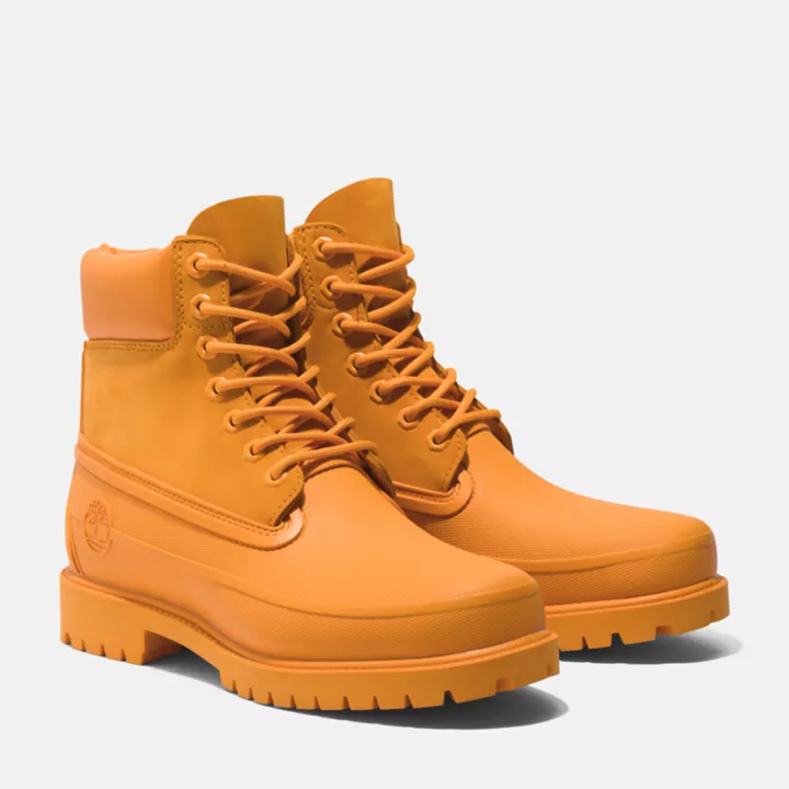 Timberland Heritage 6 Inch Rubber Toe Boot for Men in Orange