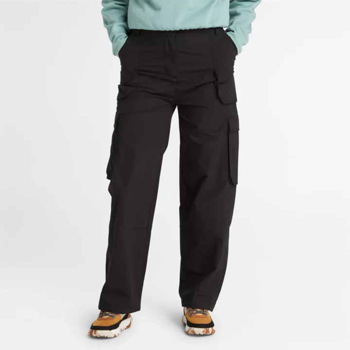 Woven Utility Trouser for Women in Black