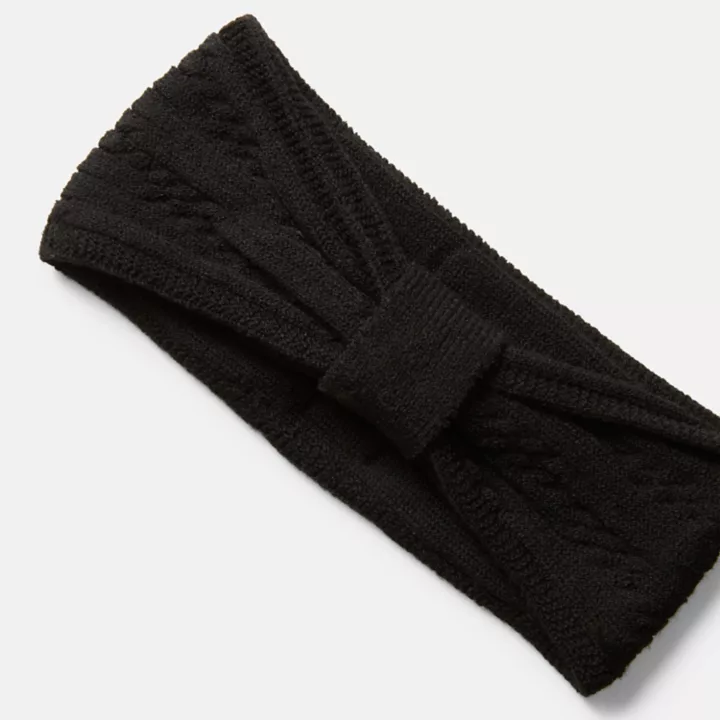 Gradation Rib Headband for Women in Black