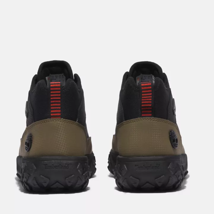 Greenstride Motion 6 Leather Super Oxford for Men in Black/Green