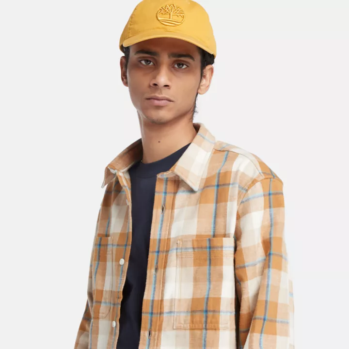 Windham Flannel Shirt for Men in Orange/Beige