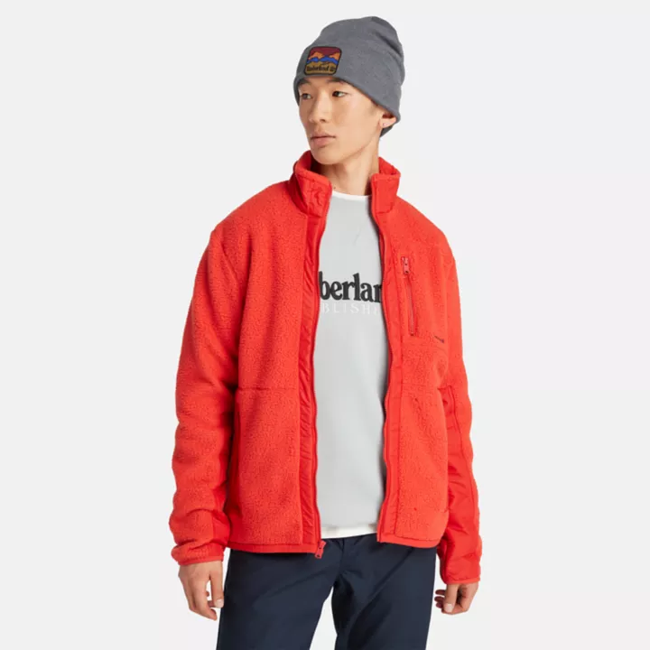 High-Pile Fleece for Men in Red