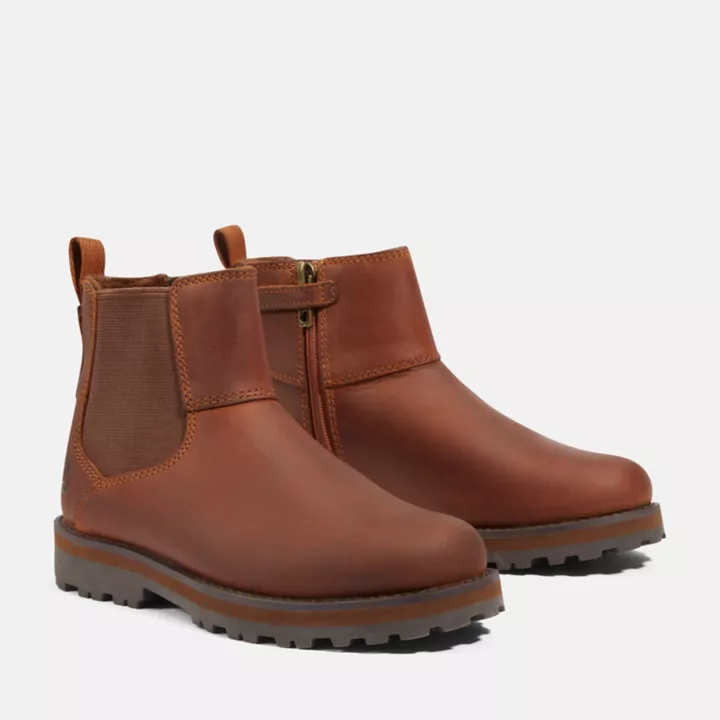 Courma Kid Chelsea Boot for Youth in Brown