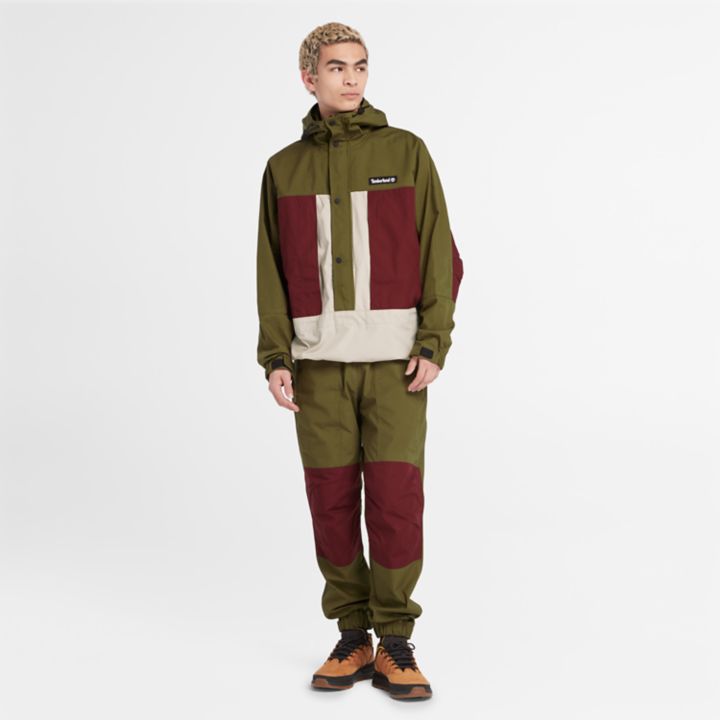 Water Repellent Anorak Jacket for Men in Green