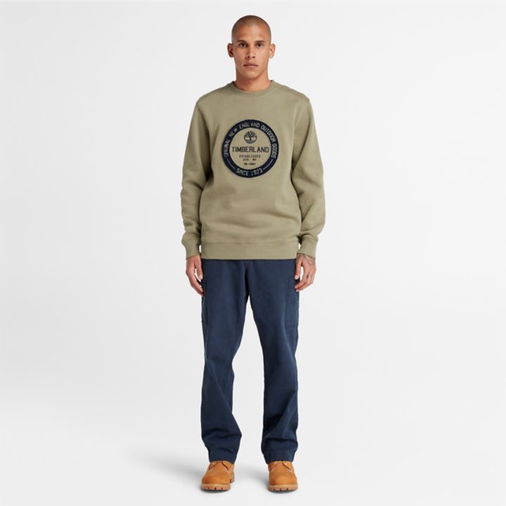 Elevated Brand Carrier Crew Sweatshirt for Men in Green