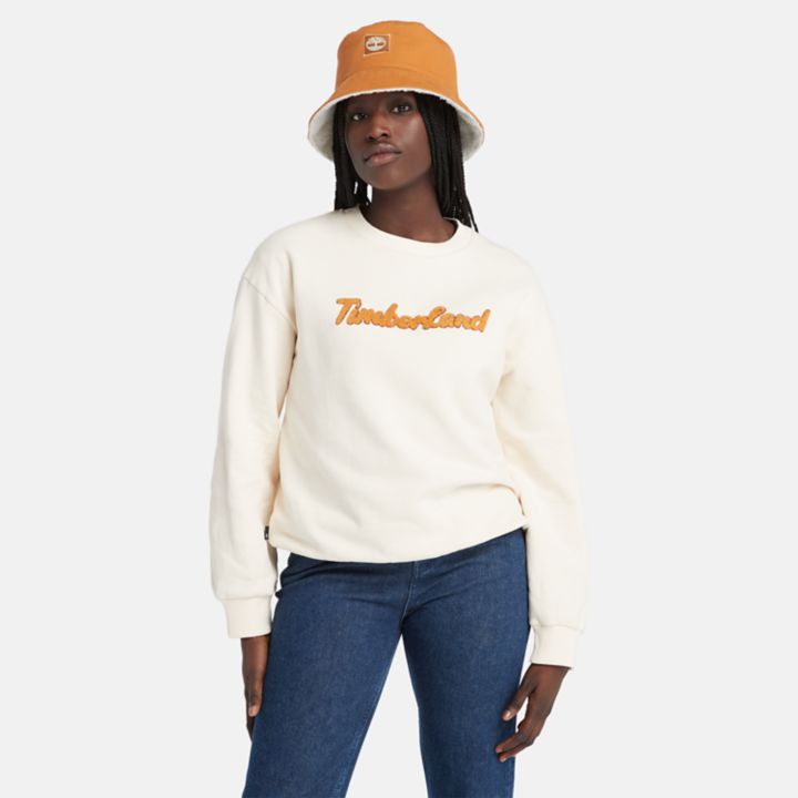 Logo Crewneck Sweatshirt for Women in White