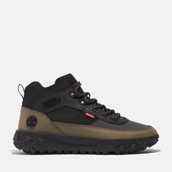 Greenstride Motion 6 Leather Super Oxford for Men in Black/Green