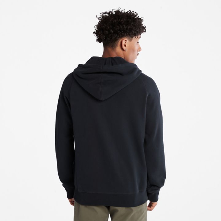 Exeter River Zip-Front Fleece Hoodie for Men in Black