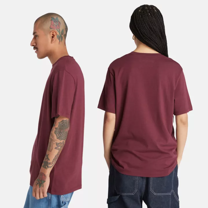 Tencel x Refibra Graphic Logo T-Shirt in Burgundy
