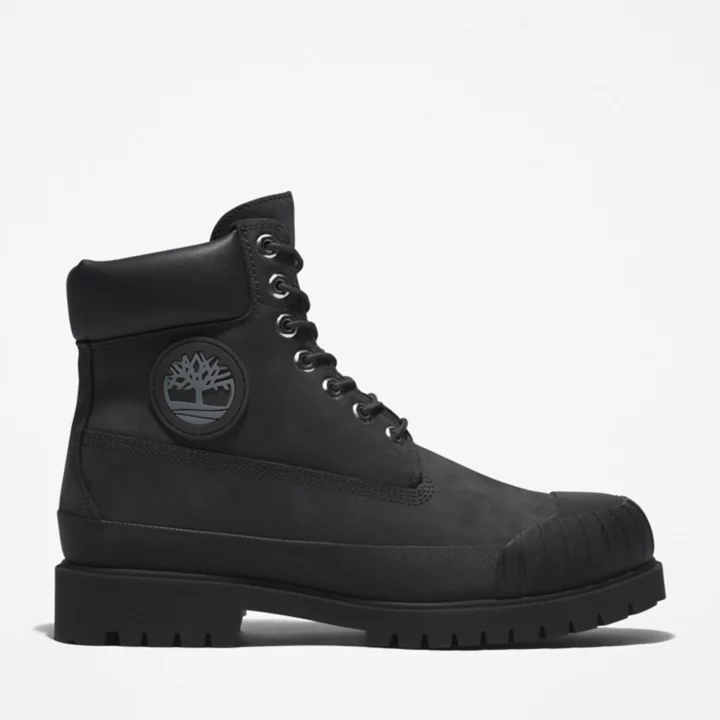 Bottine avec bout en caoutchouc 6-Inch Timberland Premium pour homme en noir