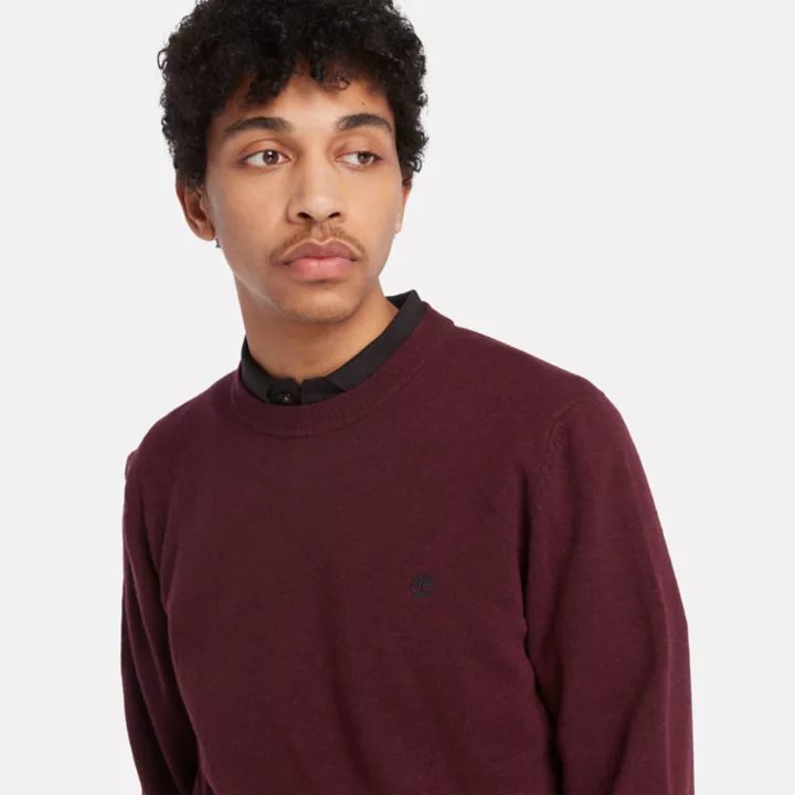 Cohas Brook Crewneck Jumper for Men in Burgundy