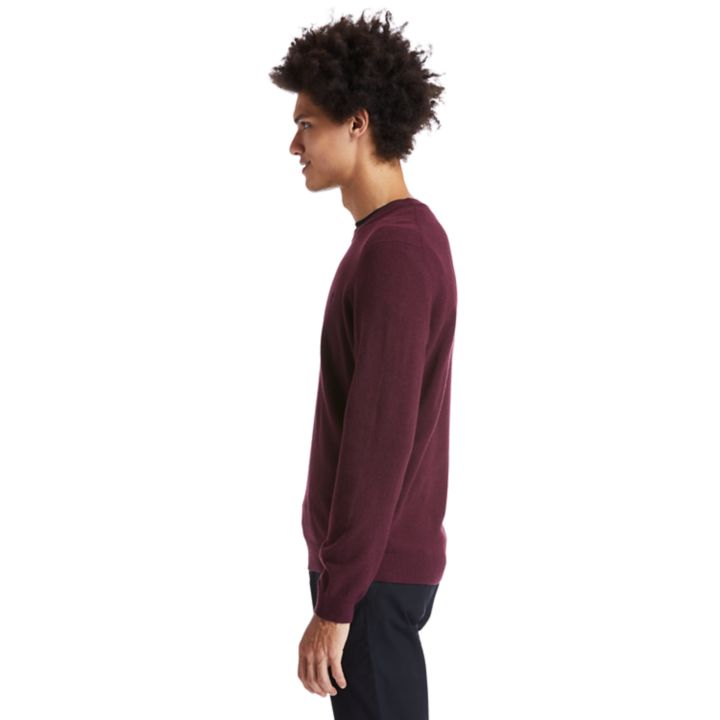 Cohas Brook Crewneck Jumper for Men in Burgundy