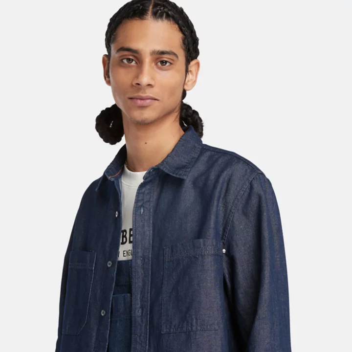 Windham Cotton Hemp Denim Shirt for Men in Indigo