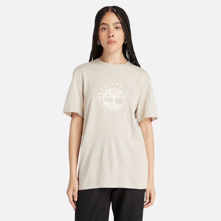 Tencel x Refibra Graphic Logo T-Shirt in Beige