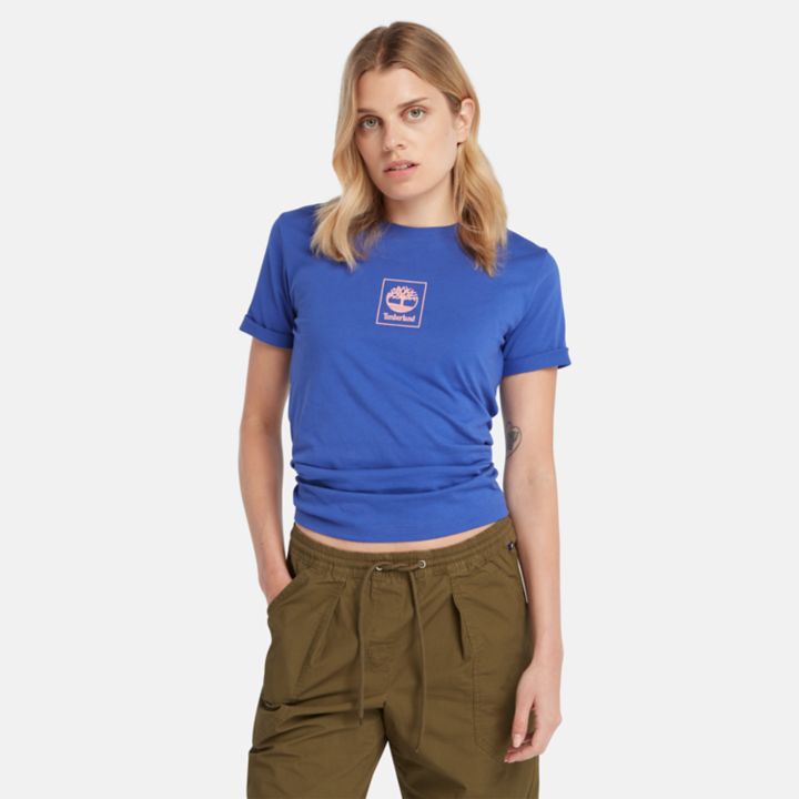 Stack Logo T-Shirt for Women in Blue