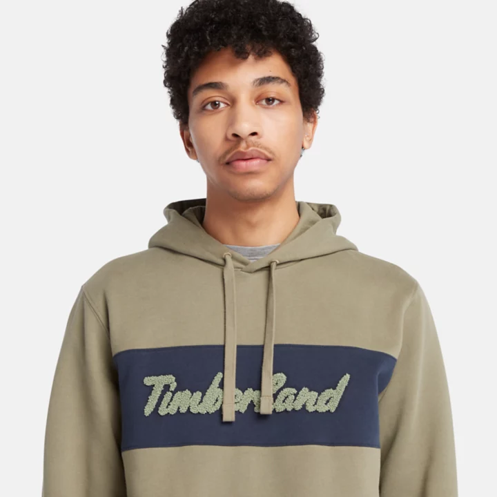 Cursive Hoodie for Men in Green