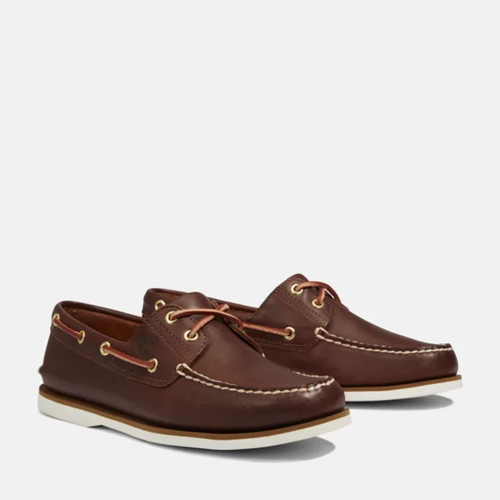 Classic Two-Eye Boat Shoe for Men in Brown