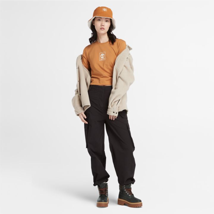 Stack Logo T-Shirt for Women in Dark Yellow