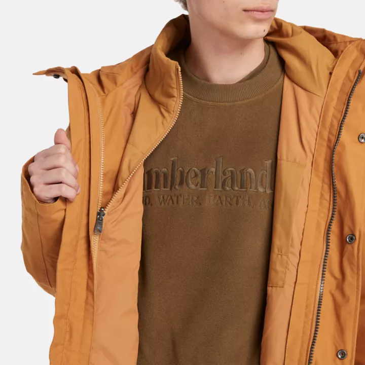 Snowdown Peak Water-Resistant 3-in-1 Fishtail Parka for Men in Yellow