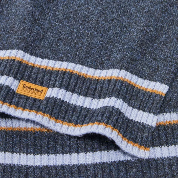 Multi-stripe Tip Scarf for Men in Blue