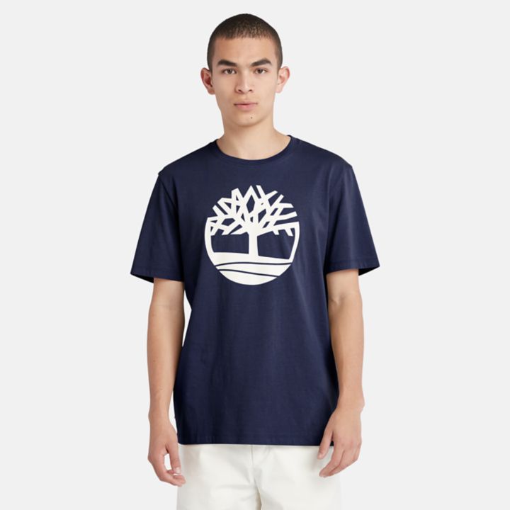 Kennebec River Tree Logo T-Shirt for Men in Navy