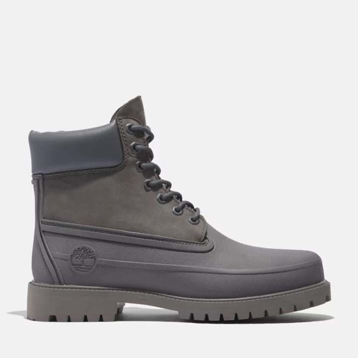 Timberland Heritage 6 Inch Rubber Toe Boot for Men in Grey