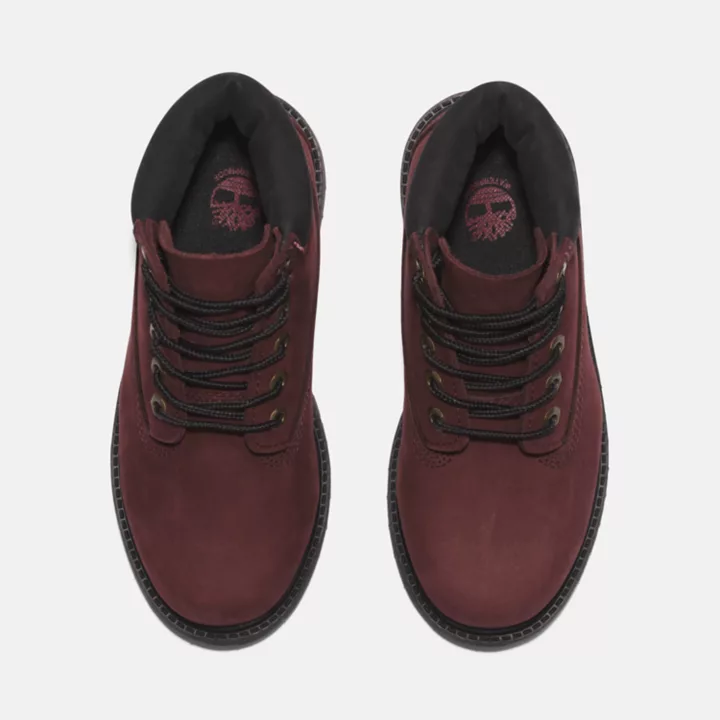 Timberland Premium 6 Inch Boot for Youth in Burgundy